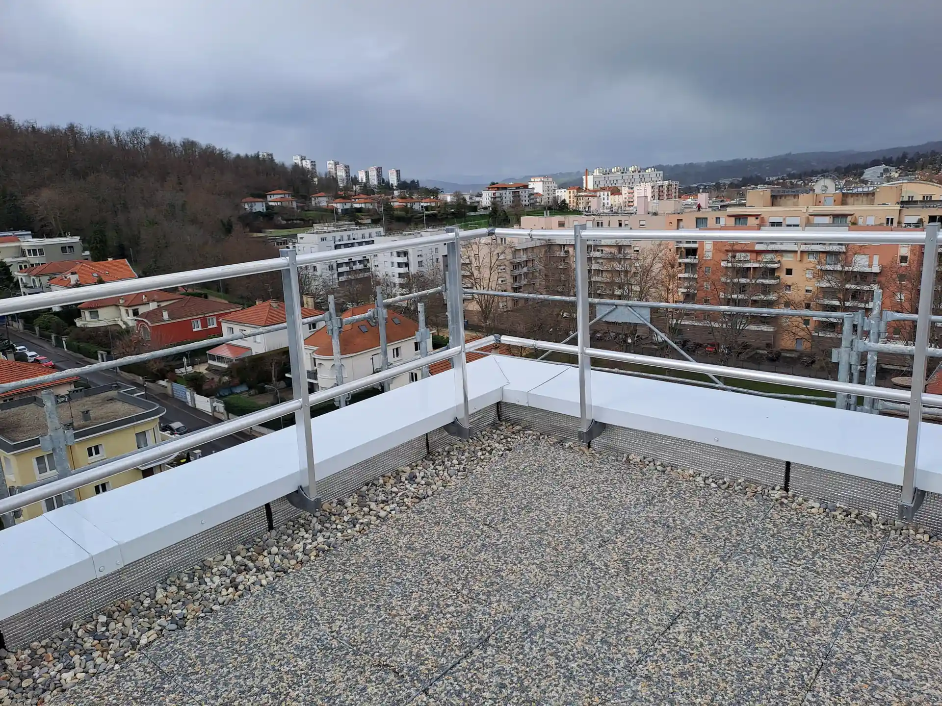 Vue depuis le toit de la résidence Le Bergson à Saint-Etienne