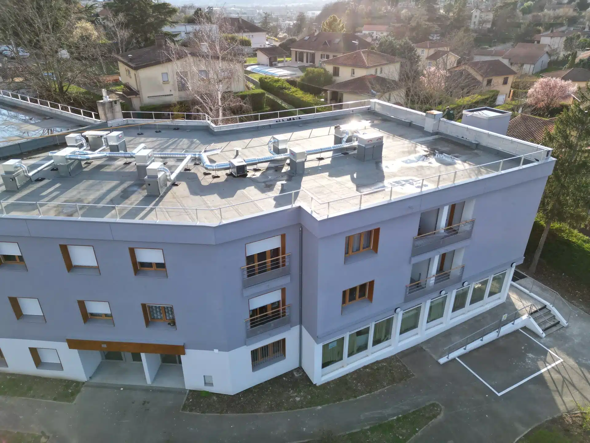 Vue de haut du chantier - résidence de personnes âgées à Feyzin