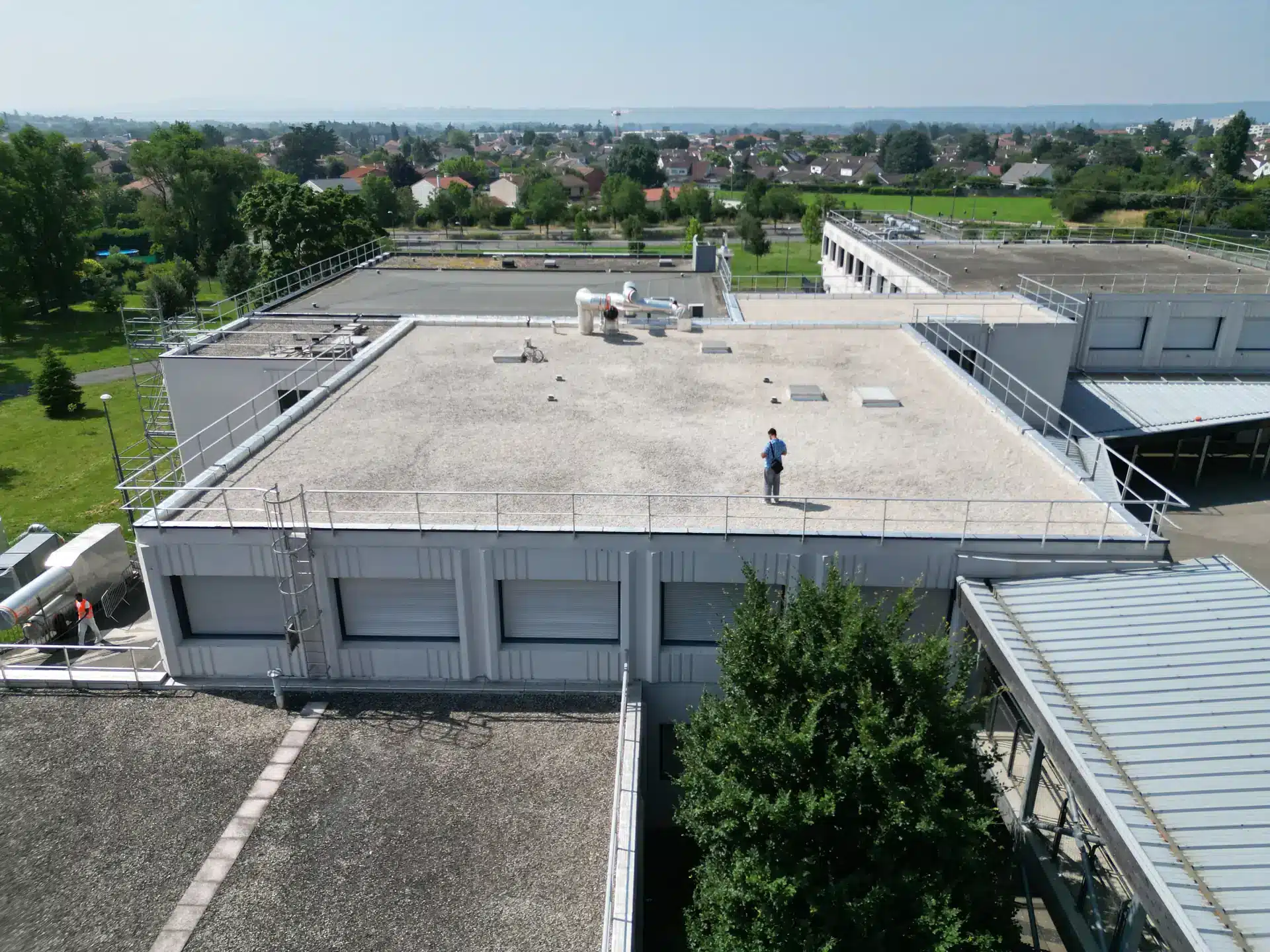 Photo drone après réalisation de travaux étanchéité - Meyzieu