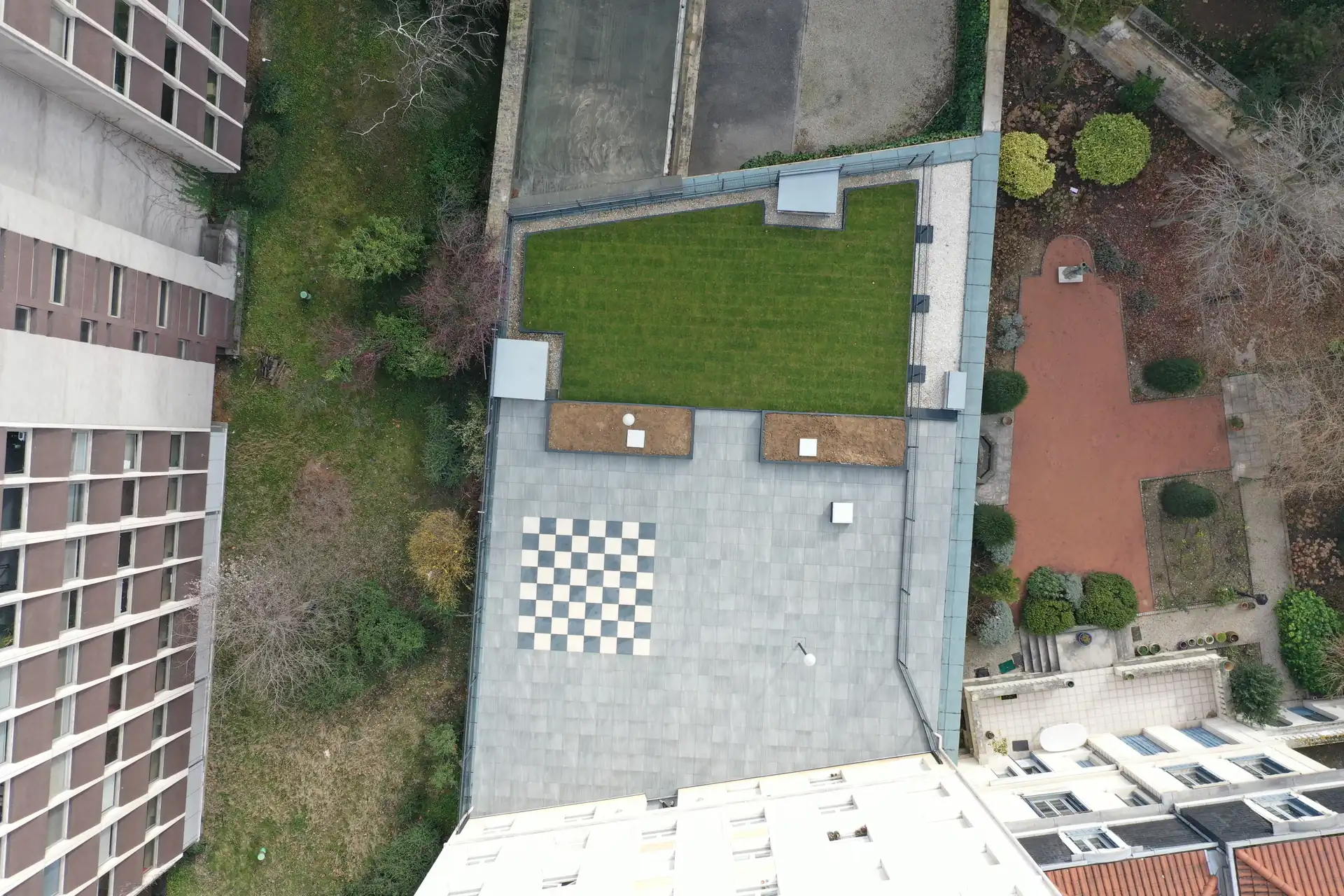 Prise de vue depuis notre drone après nos travaux d'étanchéité à Villeurbanne
